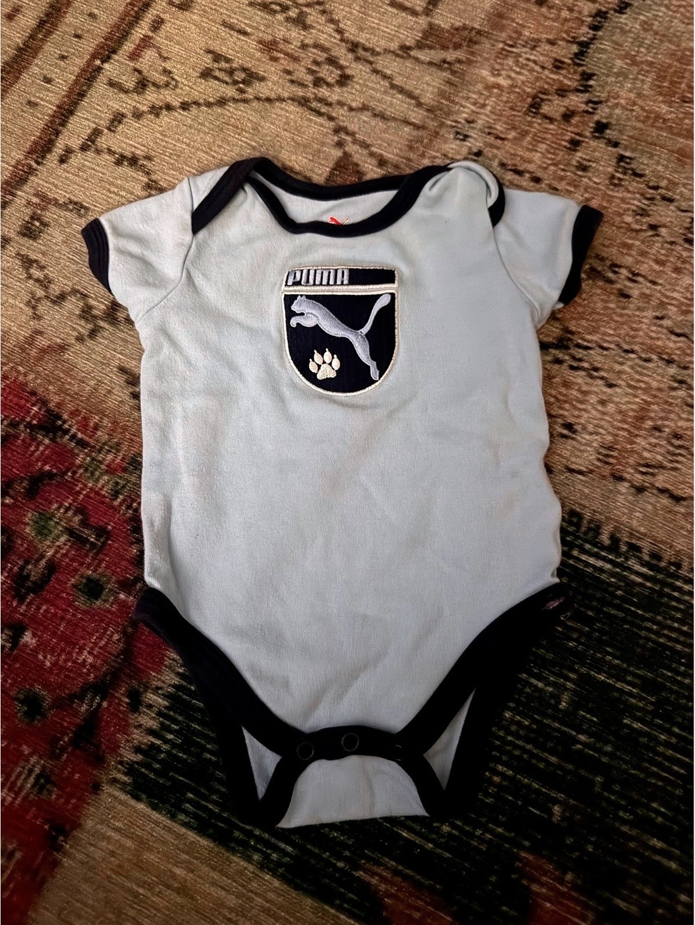 Puma onesie baby 3-6 months light blue and dark blue